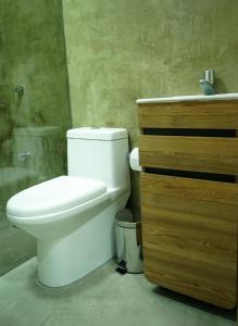a bathroom with a toilet and a sink at Loft del Río - Apartaestudio Completo - Aire Acondicionado, Parqueadero, WiFi, Pet Friendly in Honda