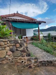 a cat standing in front of a small house at Fonda Amboró in Samaipata +32 photos