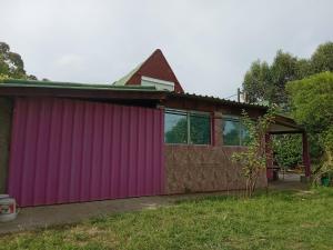 a house with a purple garage at LAPOSTa555 in Piriápolis
