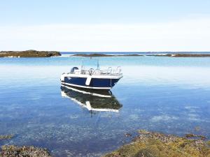 un bateau assis au milieu d'une masse d'eau dans l'établissement Holiday home VEGA II, 