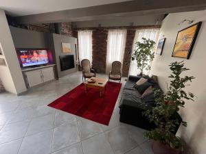 Televízia a/alebo spoločenská miestnosť v ubytovaní Magnifique maison toulousaine