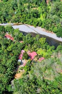 an aerial view of a house and a river at Orchid Bugalows. in Timbanglawang