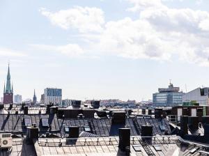 vista sulla città dal tetto di un edificio di Stockholm City a Stoccolma