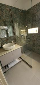 Koupelna v ubytování Aparthotel Shkodra