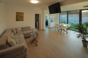a living room with a couch and a table at Holiday Baranja in Kopačevo