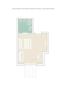 Načrt razporeditve prostorov v nastanitvi Residence Panorama