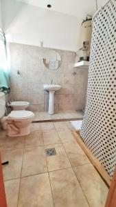 a bathroom with a toilet and a sink at Lavalle II in Venado Tuerto