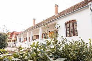 uma casa branca com janelas e plantas em VB36 Vendégház em Villány