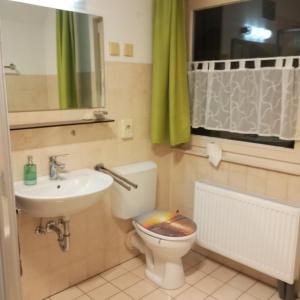 索林根的住宿－Gäste Monteurzimmer Haus Südstadt，一间带卫生间和水槽的浴室