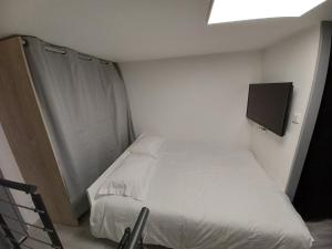 Charmant T2 duplex Centre de Foix客房内的一张或多张床位