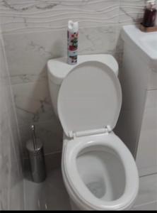 baño con aseo blanco en una habitación en Thurrock-Grays Cosy 2 bed Flat easy access to London, en Grays