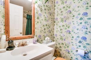 un bagno con lavandino e specchio di Ellis River Cottage about 3 Mi to Attitash Mountain! a Glen Altre 17 foto