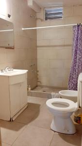 聖馬科斯塞拉利昂的住宿－Alquimia，一间带卫生间和水槽的浴室