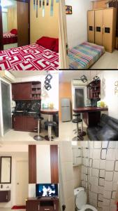 a collage of photos of a hotel room at Apartemen Kalibata City By Diamond Property in Jakarta