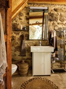 a bathroom with a sink and a mirror at Crab Lane Studios in Carlow
