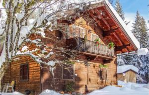 Hochpillberg的住宿－Nice Home In Pillberg With 2 Bedrooms, Sauna And Wifi，小木屋 - 带阳台