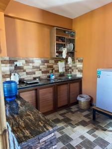 Dapur atau dapur kecil di loo niva guest house studio apartment with balcony