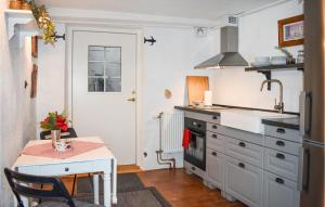 イースタッドにある1 Bedroom Amazing Apartment In Ystadの小さなキッチン(テーブル、コンロ付)