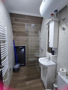 a bathroom with a sink and a toilet and a shower at Diamond Starlight in Divčibare