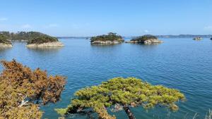 an island in the middle of a large body of water at たび宿SeKKoku in Takagi