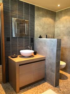 une salle de bain avec un lavabo et des toilettes dans l'établissement L'annexe, à Stavelot