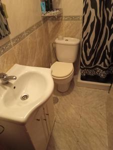 Un baño con un lavabo blanco y un inodoro. en Torremolinos Delia2, en Torremolinos