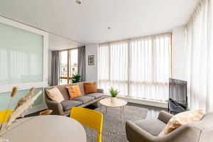 Ruang duduk di Comfortable Modern Flat in Shoreditch