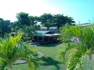 een luchtzicht op een huis met palmbomen bij Hotel parador tropical in Cartagena