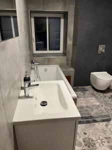 Koupelna v ubytování Apartmány Kanteho grunt