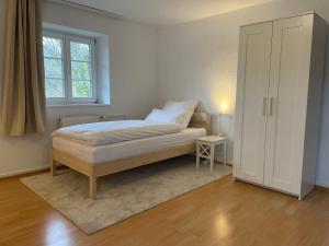 Katil atau katil-katil dalam bilik di Wohnung mit 3 Schlafzimmern, Dachterrasse und Flussblick