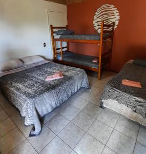 - une chambre avec 2 lits et des lits superposés dans l'établissement Chacara Descanso do Rei, à Vinhedo