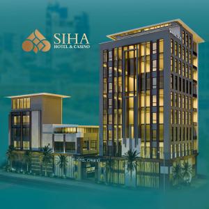 an architectural rendering of a hotel and casino at SIHA Hotel & Casino in Sihanoukville