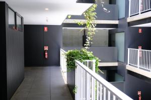 CBD Japanese Retreat 2BR 1P Brekky Wifi Netflix的阳台或露台