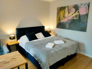 Posteľ alebo postele v izbe v ubytovaní Hugo VIP Apartments