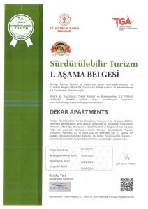 Certifikát, hodnocení, plakát nebo jiný dokument vystavený v ubytování Dekar Apartments