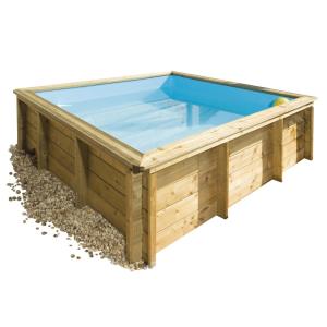 a wooden hot tub with a glass top on top at Cabane Les Pourettes in Feusines