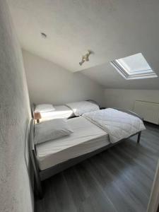 1 Schlafzimmer mit 2 Betten und einem Fenster in der Unterkunft Gîte le Carassin in Bouillon
