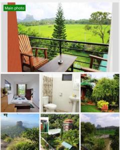 eine Collage mit Bildern eines Resorts in der Unterkunft Sigiriya Water Guest & View Point Restaurant in Sigiriya