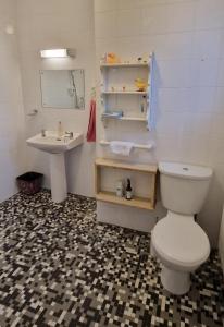 y baño con aseo y lavamanos. en The Veterinary @ Kildare Village, en Kildare