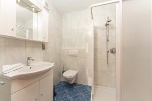 シュラートミンクにあるHaus Diamant by Schladming-Appartementsのバスルーム(トイレ、洗面台、シャワー付)