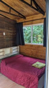 a bedroom with a large bed in a cabin at Mostrotel - Tu Hotel en el Delta in Tigre