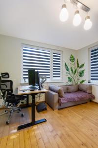 A seating area at DevIn Coworking & Coliving