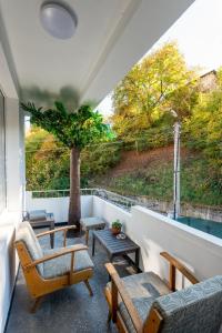 A seating area at DevIn Coworking & Coliving