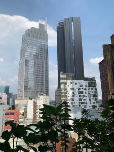 a view of a city with tall buildings at 4K Hostel in Ho Chi Minh City