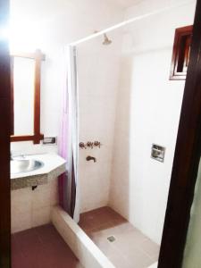 een badkamer met een douche en een wastafel bij Norte, 310 in Villa Gesell