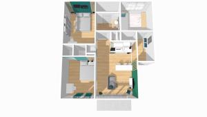 a view of a floor plan of a house at HOME GANUSHA COSY 3 CHAMBRES PARKING GRATUIT BALCON in Grenoble
