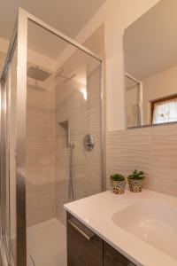 a bathroom with a shower and a sink at Casa per la Costa in Colle di Val d'Elsa
