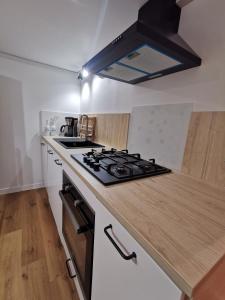 Kuchyň nebo kuchyňský kout v ubytování L'Orée, appartement cosy, 4 à 6 pers