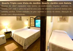 Cama ou camas em um quarto em Hotel da Cachoeira