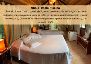 Cama ou camas em um quarto em Hotel da Cachoeira